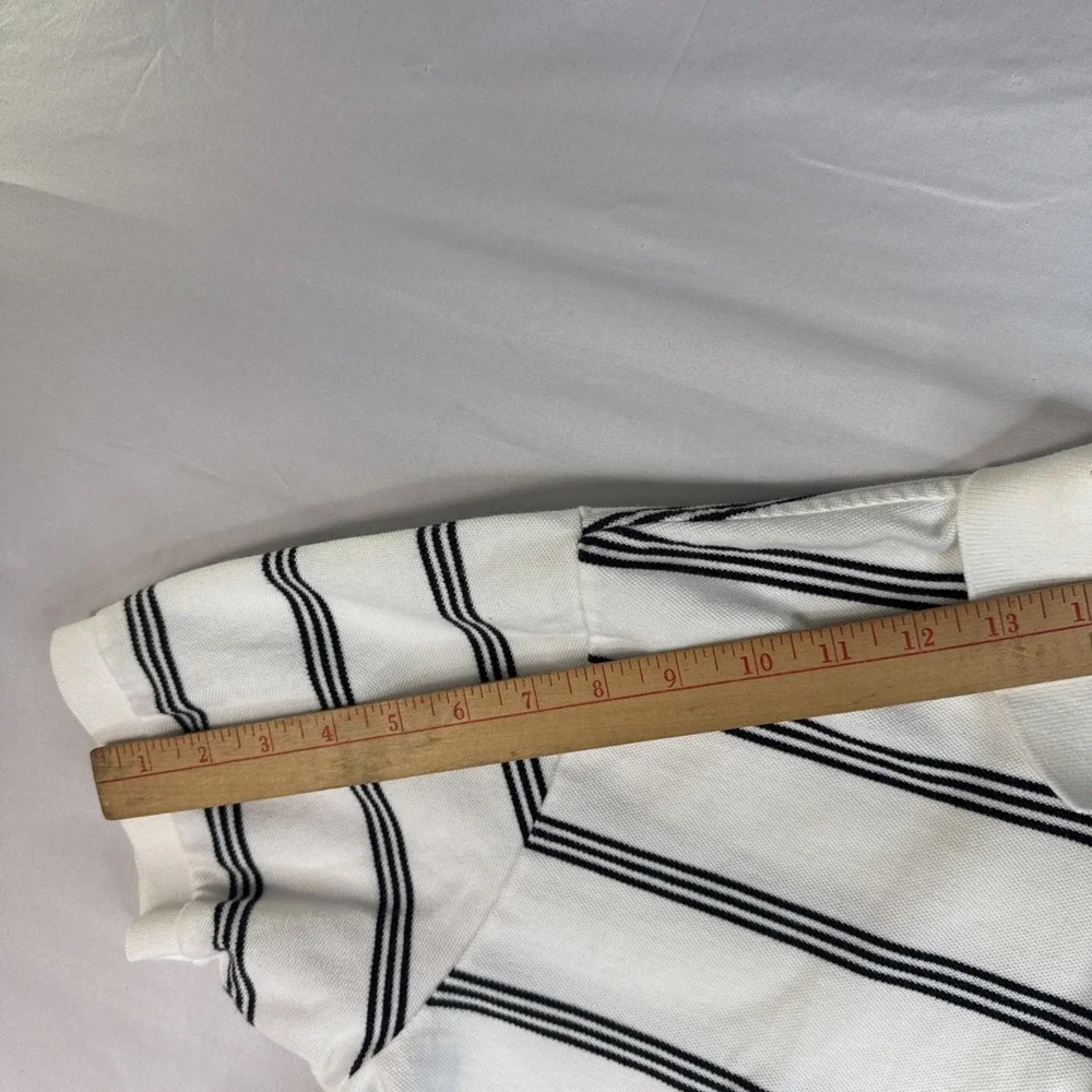 Polo Ralph Lauren Polo Shirt Men's XL White with Black Stripes Pony Preppy